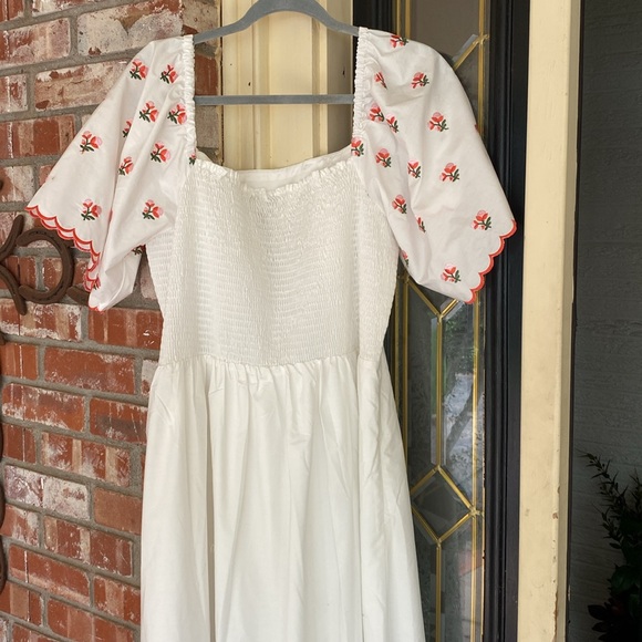 CELLA & FLO  Embroidered  Nursing Evening  White Dress Size 8  NWT - Picture 7 of 9